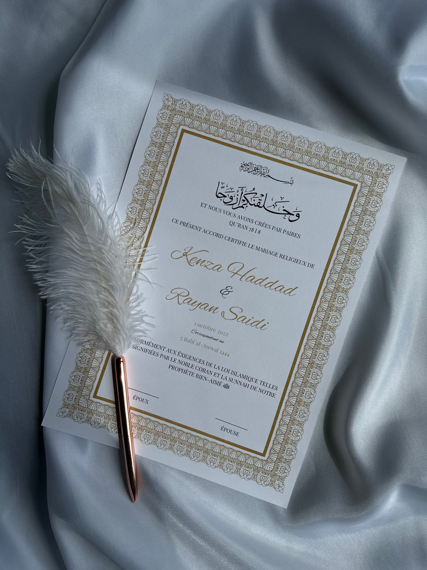 Certificat de mariage - Luxury Gold