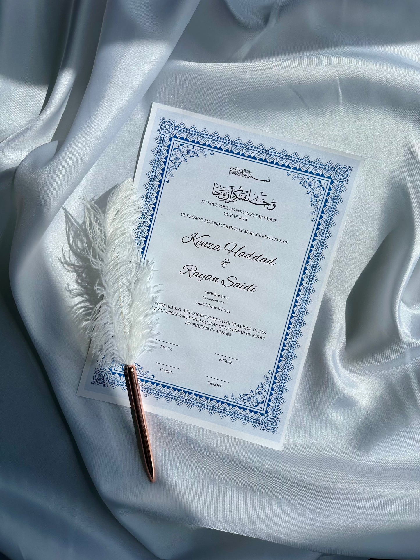 Certificat de mariage - Rêve Bleu