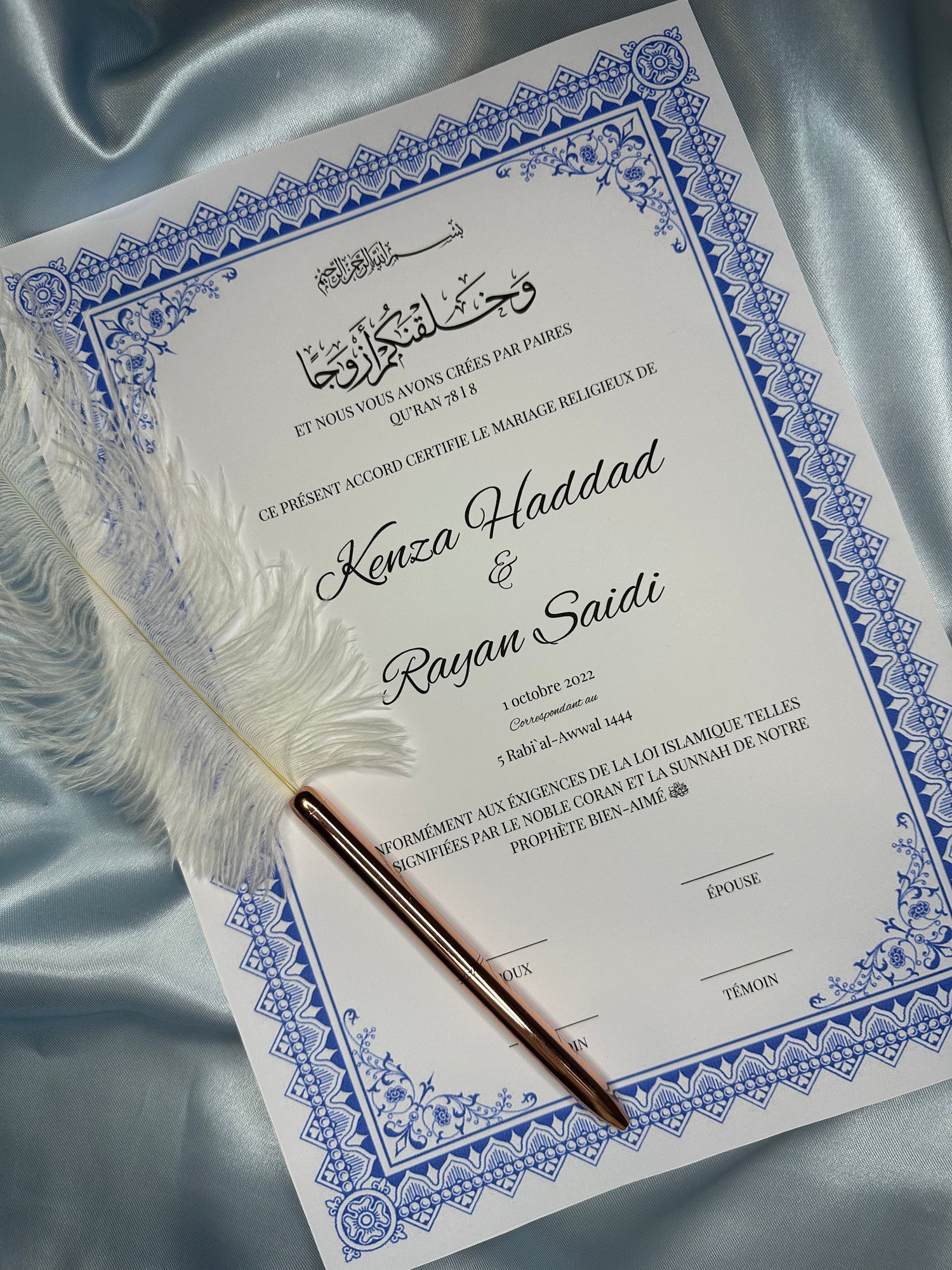 Certificats de mariage