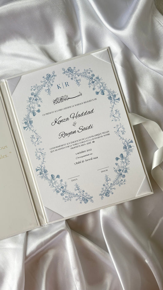 AZUL certificat + Livret Nikkah